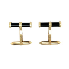 Load image into Gallery viewer, 9ct Gold &amp; Black Stone Cufflinks
