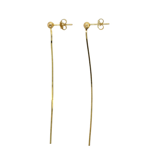 9ct Gold Snake Chain Drop Earrings