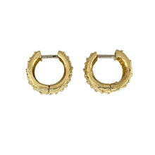 Load image into Gallery viewer, 9ct Gold Textured Patterned Wide Huggie Earrings
