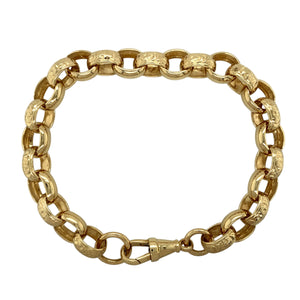 9ct Gold 9.5" Patterned Belcher Bracelet