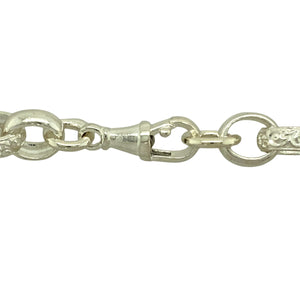 New 925 Solid Silver 24" Patterned Belcher Chain with the weight 74.60 grams and link width 10mm