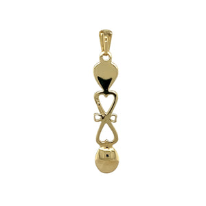 Preowned 9ct Yellow Gold Welsh Lovespoon Pendant with the weight 1.10 grams