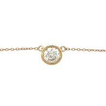 Load image into Gallery viewer, Preowned 9ct Yellow and Rose Gold &amp; Cubic Zirconia 16&quot; Necklace with the weight 1.80 grams. The cubic zirconia stone is 6mm diameter
