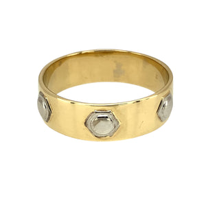 9ct Gold Screw Style Detail Band Ring