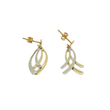 Load image into Gallery viewer, Preowned 9ct Yellow and White Gold Multi Strand Dropper Earrings with the weight 1.20 grams
