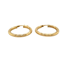 Load image into Gallery viewer, Preowned 9ct Yellow Gold Twist Hoop Creole Earrings with the weight 2.50 grams
