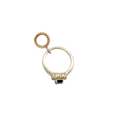 Load image into Gallery viewer, Preowned 925 Silver with 9ct Rose Gold Sapphire &amp; Cubic Zirconia Set Clogau Ring Charm with the weight 1.10 grams. The sapphire stone is 5mm by 3mm
