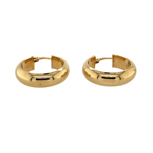 Preowned 9ct Yellow Gold Polished Plain Hoop Creole Earrings with the weight 3 grams