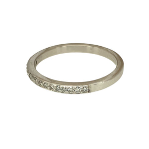 New 18ct White Gold & Diamond Set Band Ring in size O with the weight 2.60 grams. The band is 2mm wide