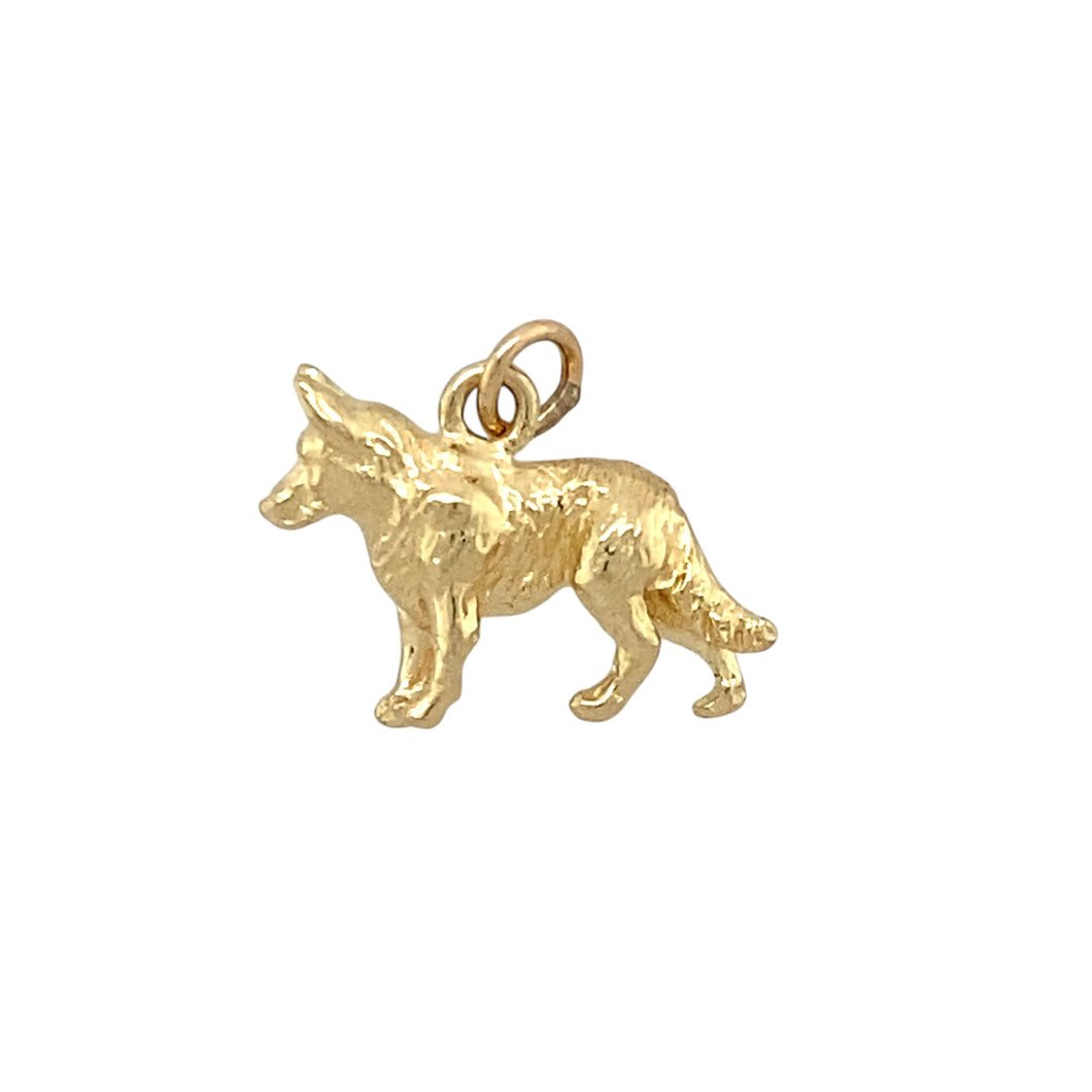 9ct Gold German Shepherd Dog Pendant