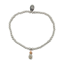 Load image into Gallery viewer, 925 Silver &amp; Citrine Set Pineapple Clogau Stretchy Beaded Bracelet
