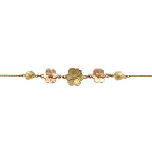 Load image into Gallery viewer, Preowned 9ct Yellow and Rose Gold Clogau Poppy Style Flower 16&quot; Necklace with the weight 7.40 grams. The center poppy is 12mm diameter
