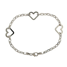 Load image into Gallery viewer, 9ct White Gold 7&quot; Heart Belcher Bracelet
