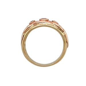 9ct Gold Diamond & Pink Stone Set Clogau Celtic Ring