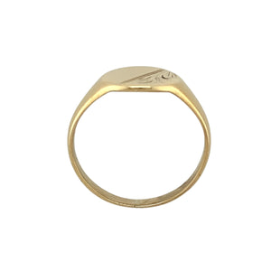 9ct Gold Patterned Oval Signet Ring