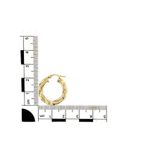 Load image into Gallery viewer, 9ct Gold Ribbon Twist Hoop Creole Earrings
