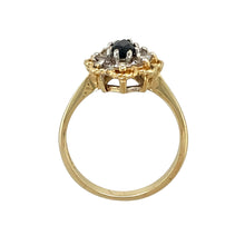 Load image into Gallery viewer, 9ct Gold Sapphire &amp; Cubic Zirconia Set Cluster Ring
