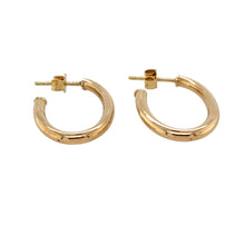 Load image into Gallery viewer, Preowned 9ct Yellow Gold Plain Half Oval Hoop Earrings with the weight 1.10 grams
