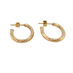 Preowned 9ct Yellow Gold Plain Half Oval Hoop Earrings with the weight 1.10 grams