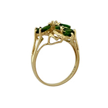 Load image into Gallery viewer, 9ct Gold Diamond &amp; Chrome Diopside Set Flower Cluster Ring
