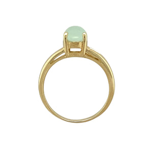 9ct Gold & White Stone Oval Solitaire Ring