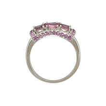 Load image into Gallery viewer, 9ct White Gold &amp; Pink Stone Cluster Ring
