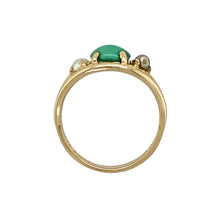 Load image into Gallery viewer, 9ct Gold Turquoise &amp; Seed Pearl Set Split Band Ring
