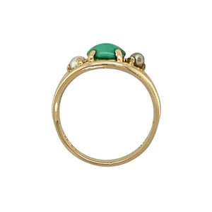 9ct Gold Turquoise & Seed Pearl Set Split Band Ring