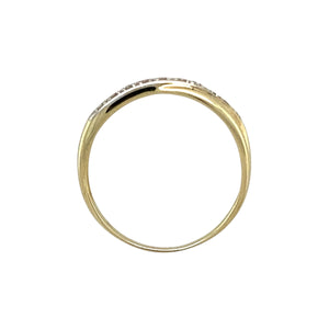 9ct Gold & Diamond Set Crossover Band Ring