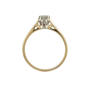 9ct Gold & Diamond Set Solitaire Ring