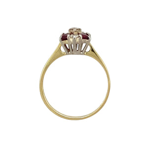 18ct Gold Diamond & Ruby Set Cluster Ring