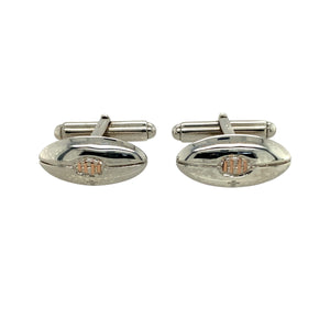 925 Silver Clogau Welsh WRU Rugby Ball Cufflinks