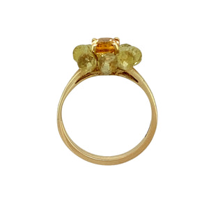 9ct Gold Citrine & Preciosa Flower Ring