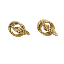 Load image into Gallery viewer, Preowned 9ct Yellow Gold Multi Band Twist Circle Stud Earrings with the weight 1.60 grams
