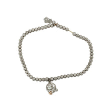 Load image into Gallery viewer, 925 Silver &amp; White Topaz Set Clogau Stretchy Beaded Bracelet
