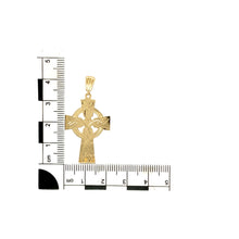 Load image into Gallery viewer, 10ct Gold Patterned Celtic Style Cross Pendant
