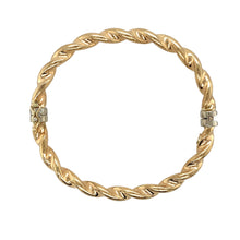 Load image into Gallery viewer, 9ct Gold Twisted Hinged Bangle
