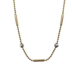 9ct Gold Ball and Bar Style Fancy 16" Necklace/Chain