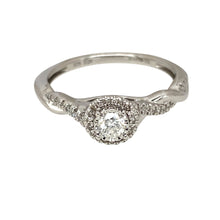 Load image into Gallery viewer, 9ct White Gold &amp; Diamond Set Solitaire Halo Ring
