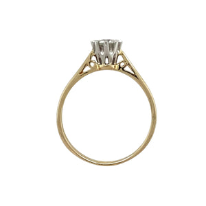 9ct Gold & Diamond Set Solitaire Ring