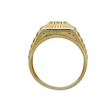 Load image into Gallery viewer, 9ct Gold &amp; Cubic Zirconia Set Watch Strap Style Signet Ring
