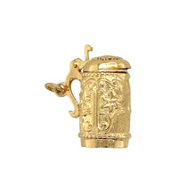 Load image into Gallery viewer, 9ct Gold Patterned Opening Tankard Charm
