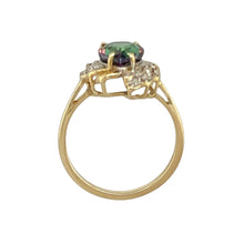 Load image into Gallery viewer, 9ct Gold Diamond &amp; Mystic Topaz Set Teardrop Ring
