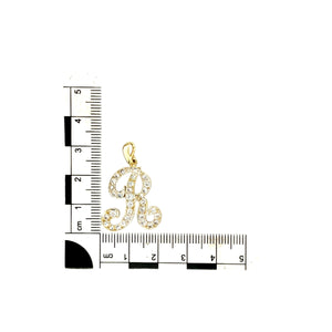 9ct Gold & Cubic Zirconia Set 'R' Initial Pendant