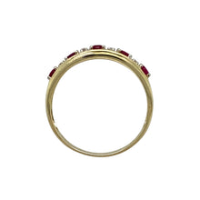 Load image into Gallery viewer, 9ct Gold Diamond &amp; Ruby Set Band Ring
