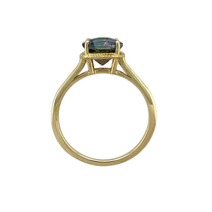 9ct Gold Diamond & Mystic Topaz Set Ring