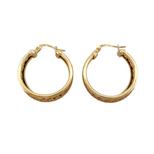 Load image into Gallery viewer, 9ct Gold Patterned Weaved Creole Earrings
