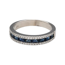 Load image into Gallery viewer, 18ct White Gold Diamond &amp; Sapphire Set Band Ring
