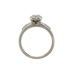 9ct White Gold & Diamond Set Cluster Ring