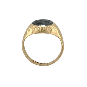 9ct Gold & Hematite Centurion Set Oval Pinky Ring